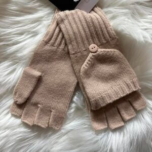 NWT Bloomingdales Cashmere Spring Transitional Convertible Mitten Gloves O/S